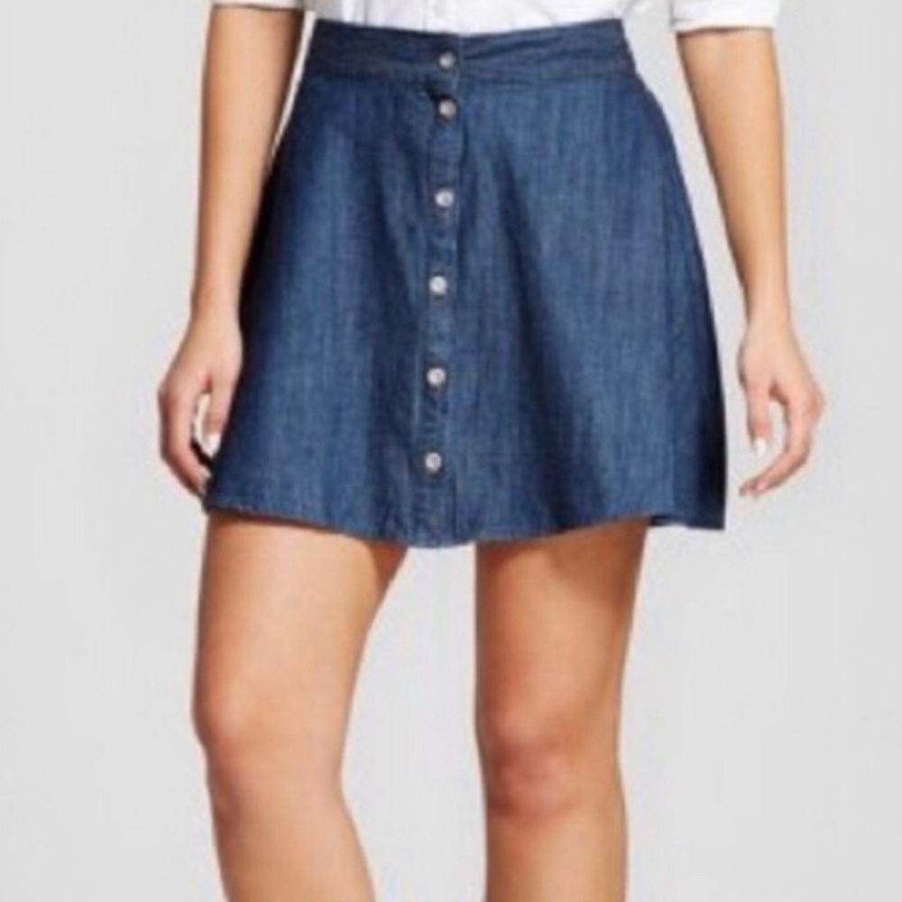 Merona Denim “Allison” Button Skirt Size Large NWT